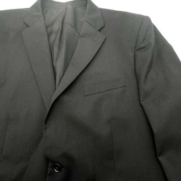 JONES‎ NEW YORK 44L Tall Black Suit Jacket Blazer Sport Coat Wool Lined 2 Button - Picture 1 of 11